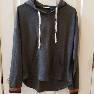 ETHEREAL 💫 Grey Racer Back Hoodie Shirt Ladies Size Large